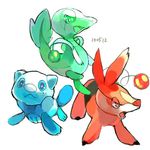  bad_pixiv_id gen_5_pokemon lowres no_humans oshawott pokemon pokemon_(creature) qqqb simple_background snivy tepig 