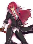  aya_(min412) bad_id bad_pixiv_id formal genderswap genderswap_(mtf) glasses long_hair red_hair richter_abend solo sword tales_of_(series) tales_of_symphonia tales_of_symphonia_knight_of_ratatosk weapon white_background 