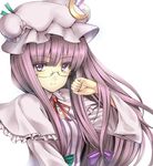  bad_id bad_pixiv_id bespectacled glasses hat long_hair patchouli_knowledge solo takemori_shintarou touhou 
