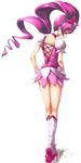  boots bow choker cure_blossom hanasaki_tsubomi heartcatch_precure! knee_boots kuku_px looking_back magical_girl pink_bow pink_choker pink_eyes pink_hair ponytail precure solo 