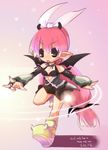  bat_wings elbow_gloves gloves long_hair master_of_epic pink_hair pointy_ears solo suemitsu_dicca wings 