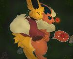 &lt;3 2023 animal_genitalia black_penis blue_eyes bodily_fluids breeding_slave cuddling cuddling_tail cum cum_inside duo eeveelution female feral fire flareon fluffy fluffy_tail forest forest_background fur generation_1_pokemon genital_fluids genitals hi_res jolteon jozzdagoat knotting lying male male/female mammal nature nature_background nintendo on_back orange_body orange_fur orange_pussy penetration penis plant pokemon pokemon_(species) pregnant pregnant_female pussy tail tarma tree vaginal vaginal_penetration yellow_body yellow_fur