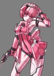  :o android armpits elenor_camuel grey_background gun hairband open_mouth phantasy_star phantasy_star_online pink pink_eyes pink_hair racaseal scope short_hair solo weapon 