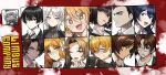  6+boys 6+girls black_eyes black_gloves black_hair blonde_hair blue_eyes blue_hair charon_(project_moon) cigarette closed_mouth collared_shirt copyright_name don_quixote_(project_moon) faust_(project_moon) glasses gloves gregor_(project_moon) heathcliff_(project_moon) hong_lu_(project_moon) ishmael_(project_moon) limbus_company long_hair medu_(rubish) meursault_(project_moon) multiple_boys multiple_girls orange_hair outis_(project_moon) project_moon red_eyes rodion_(project_moon) ryoshu_(project_moon) shirt short_hair sinclair_(project_moon) smile very_long_hair white_shirt yellow_eyes yi_sang_(project_moon) 