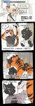 anthro anthro_on_anthro balls black_body black_fur bodily_fluids canid canine chinese_text clothed clothing comic cum cum_on_face domestic_cat duo eyebrows felid feline felis foreskin fox fur genital_fluids genitals hi_res hu_ku_li_(milkytiger1145) humanoid_genitalia humanoid_penis interspecies male male/male mammal milkytiger1145 pantherine pawpads penis sex tail text tiger translation_request