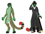 absurd_res anthro boots cane cheetah clothing eyewear facial_hair felid feline footwear hat headgear headwear hi_res male male/male mammal maximum_speed monocle mustache solo thanatostaria top_hat