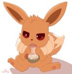 ambiguous_gender bong brown_body brown_fur drugs eevee feral fur generation_1_pokemon gooeythings hi_res looking_at_viewer nintendo pawpads paws pokemon pokemon_(species) red_eyes simple_background smoking solo white_background