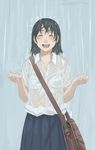  original rain school_uniform solo tamaru_tokihiko wet wet_clothes 
