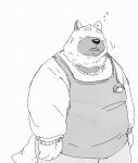 2024 anthro canid canine canis clothing domestic_dog eyes_closed hi_res kemono male mammal overweight overweight_male pommn_mn shirt simple_background solo tired topwear white_background