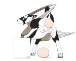 5:4 alpha_channel antelope bovid causationcorrelation egg female feral grazing_antelope hooves horn mammal open_mouth oryx oviposition quadruped rear_view simple_background solo tail teats text transparent_background url