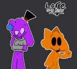 anthro clothing duo female friday_night_funkin&#039; hat headgear headwear machine male orange_body protogen purple_body slime timmy_the_protogen