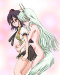  artist_request blush caved ex-keine hat horns hug kamishirasawa_keine multiple_girls nude shameimaru_aya tail touhou you_gonna_get_raped yuri 