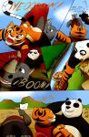 absurd_res anthro bear broken_horn butt cliff clothing comic dialogue dreamworks english_text felid female giant_panda group hi_res horn kung_fu_panda male mammal master_po_ping master_tigress pantherine panties rhinoceros river sound_effects tail text the-killer-wc tiger trio underwear wedgie white_flag