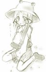  greyscale hat monochrome moriya_suwako sketch solo togashi_yuu touhou 