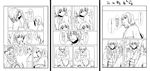  3girls comic greyscale highres lyrical_nanoha mahou_shoujo_lyrical_nanoha mahou_shoujo_lyrical_nanoha_a's monochrome multiple_girls nakayama_yukiji shamal signum translated vita zafira 