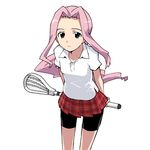  artist_request darry_adai duplicate lacrosse lowres pink_hair skirt solo sport tengen_toppa_gurren_lagann 