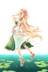  blonde_hair blue_eyes children_of_mana dress flower seiken_densetsu solo souchi tess_(children_of_mana) 