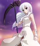  dress haruyama_kazunori long_hair momo_(shinigami_no_ballad) panties pantyshot scythe shinigami_no_ballad solo underwear white_hair 