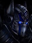  absurdres autobot black_background glowing glowing_eyes highres looking_ahead mecha nakai111 no_humans optimus_prime portrait robot science_fiction transformers transformers:_the_last_knight transformers_(live_action) 