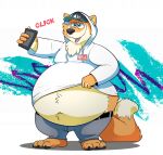 2015 anthro belly belly_overhang canid canine canis clothing fox foxxel hi_res hoodie hyenahyena male mammal meme navel obese obese_anthro obese_male overweight overweight_anthro overweight_male selfie solo_jazz_pattern topwear