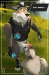 anthro ball_sniffing balls bodily_fluids canid canine canis cum dripping duo epic_games fortnite genital_fluids genitals hi_res male male/male mammal penis penis_sniffing precum precum_drip shibara sniffing tongue tongue_out wendell_(fortnite) wolf