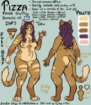absurd_res anthro domestic_cat english_text felid feline felis female hair hi_res lgbt_pride mammal model_sheet pride_colors purple_hair slightly_chubby smile smiling_at_viewer solo standing sydney_onmars text trans_(lore) trans_woman_(lore) transgender_pride_colors