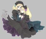  blonde_hair gothic_lolita hortense lolita_fashion long_hair lowres multiple_girls roman sound_horizon violette 