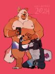 anthro belly big_belly bulge canid canine canis domestic_dog furry hi_res holidays invalid_tag male male/male mammal overweight overweight_anthro overweight_male pillow_boyfriend valentine&#039;s_day