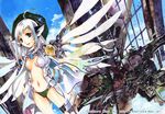  animal_ears artificial_wings cat_ears copyright_request flying rioka_(southern_blue_sky) solo white_hair wings 