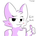 animal_humanoid anthro blush blush_lines boy_kisser_(meme) cat_humanoid coneheadedguy felid felid_humanoid feline feline_humanoid fur gesture hand_gesture humanoid looking_at_viewer male mammal mammal_humanoid meme silly_cat_(mauzymice) smug smug_face solo text thumbs_up white_body white_fur