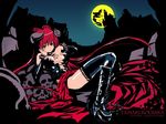  artist_request boots demon_girl duplicate horns kousaka_tamaki moon red_hair refeia solo thighhighs to_heart_2 