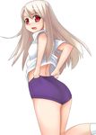  buruma fate/stay_night fate_(series) illyasviel_von_einzbern midriff simple_background solo sugar_(sugarless) 