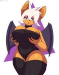 2024 anthro areola areola_slip bat bat_wings belly big_breasts biped bodysuit breast_grab breast_squish breasts cleavage cleavage_cutout clothed clothing curvy_figure cutout digital_media_(artwork) eyelashes eyeshadow female flyingtrace glistening glistening_body hand_on_breast hi_res holding_breast legwear lidded_eyes lips looking_at_viewer makeup mammal membrane_(anatomy) membranous_wings multicolored_body nipple_outline nipple_slip nipples open_mouth orange_body orange_skin pose rouge_the_bat sega shaded shiny_eyelids signature simple_background skinsuit solo sonic_the_hedgehog_(series) squish standing sweater teal_eyes text thick_thighs thigh_highs tight_clothing topwear turtleneck url voluptuous white_background wide_hips wings