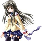  clannad garter_belt hikarizaka_private_high_school_uniform ibuki_fuuko otoki_raku panties school_uniform skirt solo thighhighs underwear 