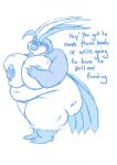 2015 anthro anthrofied avian big_breasts big_butt blackmail breasts butt covering covering_breasts covering_self english_text female generation_1_pokemon hi_res huge_breasts hyper hyper_breasts morbidly_obese morbidly_obese_anthro morbidly_obese_female nintendo nipples non-mammal_breasts non-mammal_nipples nude obese obese_anthro obese_female overweight overweight_anthro overweight_female pidgeot pokemon pokemon_(species) pokemorph rosa_pyle simple_background solo text volkenfox white_background