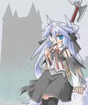  lowres mof mof's_silver_haired_twintailed_girl oekaki original silver_hair solo thighhighs 
