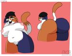 absurd_res anthro big_breasts black_nose blue_body blue_fur breasts domestic_cat duo epic_games felid feline felis female fortnite fur genitals hi_res mammal meow_skulls_(fortnite) orange_body orange_fur paladyart98 pussy slightly_chubby slightly_chubby_female solo tail white_body white_fur yellow_eyes