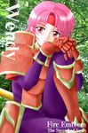  armor character_name copyright_name fire_emblem fire_emblem:_fuuin_no_tsurugi gloves hissaa_(starlight_express) pink_eyes pink_hair polearm short_hair solo spear weapon wendy_(fire_emblem) 