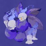  artist_name berry candle commentary fire highres leaf li04r litwick no_humans pokemon pokemon_(creature) purple_background purple_fire simple_background twitter_username yellow_eyes 