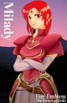  armor character_name copyright_name elbow_gloves fire_emblem fire_emblem:_fuuin_no_tsurugi gloves hissaa_(starlight_express) miledy red_eyes red_hair short_hair solo 