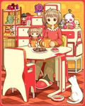  bag blythe brown_eyes brown_hair bunny cat chair character_request cookie cup elephant fairy_tail flower food kimura_daisuke kitchen mug panda plue pooh puppet rave slippers table winnie_the_pooh 