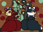 animal_crossing anthro big_butt blaire_(animal_crossing) bottom_heavy bubble_butt butt butt_slap cross-popping_vein female group hands_behind_head heart_eyes heart_symbol huge_butt inviting klutzatdusk looking_at_viewer looking_back mammal mint_(animal_crossing) nintendo nude one_eye_closed pecan_(animal_crossing) presenting presenting_hindquarters rodent sciurid short_stack sitting slap spank_marks spanking tasha_(animal_crossing) tree_squirrel wink winking_at_viewer