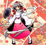  animal_ears artist_request geta hat inubashiri_momiji long_skirt red_skirt shield skirt solo sword tokin_hat touhou weapon 