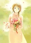  blue_eyes brown_hair copyright_request duplicate flower petals solo takeda_mika tulip 