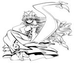  bow greyscale hair_bow hat long_hair looking_at_viewer miyamoto_ryuuichi monochrome sitting smile solo touhou yakumo_yukari 