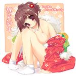  2008 breast_press breasts copyright_request japanese_clothes kimono large_breasts panties pantyshot solo underwear youta 