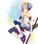  armor armored_dress bad_id bad_pixiv_id boots crown dress fantasy gwendolyn hagiko hat multicolored multicolored_wings odin_sphere skirt strapless strapless_dress thighhighs wings 