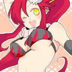  bad_id bad_pixiv_id beniko bikini_top breasts large_breasts long_hair lowres ponytail red_hair scarf solo tengen_toppa_gurren_lagann underboob yellow_eyes yoko_littner 