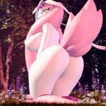 1:1 2024 anthro big_breasts big_butt big_ears big_tail blue_sclera breasts bubble_butt butt curvy_figure detailed_background digital_drawing_(artwork) digital_media_(artwork) eeveelution eyelashes female floppy_ears flower fluffy fluffy_tail forest forest_background fur generation_4_pokemon generation_6_pokemon hi_res hybrid long_ears long_tail looking_at_viewer looking_back looking_back_at_viewer lopunny nature nature_background nintendo nipples nude outside pink_body pink_fur plant pokemon pokemon_(species) solo sylveon tail themanwithaquest thick_thighs tree voluptuous warfare_machine warfare_sylvpunny white_body white_eyes white_fur wide_hips