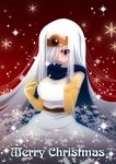 1girl albino dragon_quest dragon_quest_iii elbow_gloves gloves red_eyes sage_(dq3) snowflakes solo white_hair 